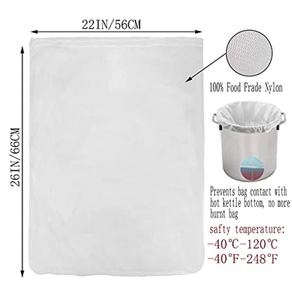  Brew Bag Cheesecloth Cheese Cloths For Straining Reusable Cheese Cloth Bags Large 2Pack 26"x22"Fine Mesh Strainer Bag For Brewing Hops Grains Fruit Cider Apple Grape Wine Beer Nut Milk Making (large)