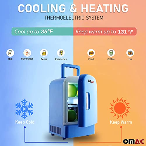  Mini Fridge 4 Liter AC/DC Power Portable Thermoelectric Cooler And Warmer Personal Refrigerators 12V Blue | Small Freezer For Skincare Beverage Food Cosmetics Camping Home Dorm Office And Car