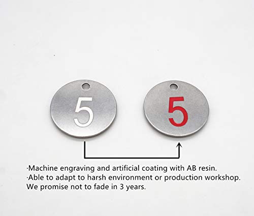  304 Stainless Steel Engraved Oval Table Black Numbers (1-20) Pubs Restaurants Clubs - 1 To 20