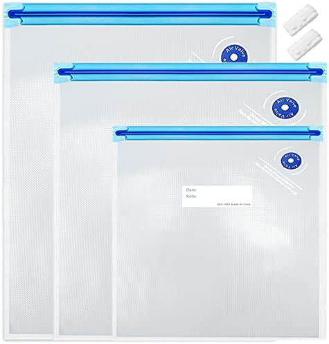  Sous Vide Bags 20pcs 8.3x8.7in/21x22cm BPA Free Reusable Vacuum Sealer Bags Keep Food Fresh