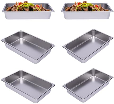  4 Pcs Hotel Pan Steam Table Pans With Lid, 4" Deep Full Size Stainless Steel Food Pan With Cover, Buffet Servers Pans Food Warmer Catering Pan Hot Steam Tray Water Pan For Restaurant Commercial