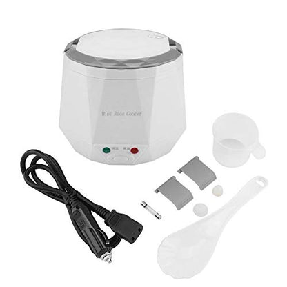  Mini Rice Cookers 24V 1.3 L Electric Rice-cooker Food Steamer For Truck Car Cooking For Soup Porridge Rice Noodles Portable 180W(white)