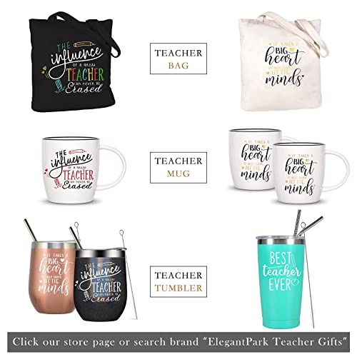 ELEGANTPARK Funny Teacher Gifts For Women Teacher Appreciation Gifts From Students Birthday Graduation Valentines Day Christmas Gifts For Teacher Tote Bag Black Cotton Canvas With Interior Pocket