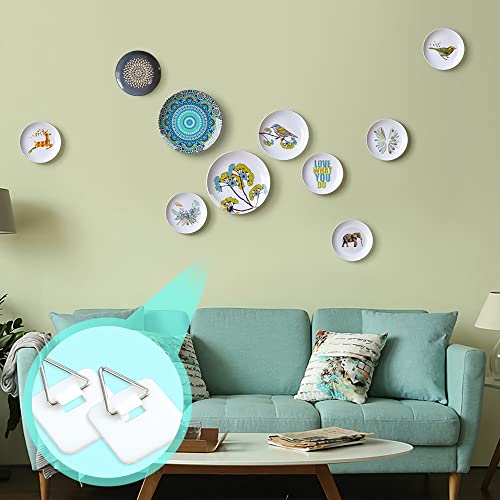  40 Pieces Invisible Adhesive Plate Hanger, Adhesive Plate Hangers For The Wall, Vertical Plate Holder Plate Hangers For Hanging Plates Art Supplies, 1.25 Inch