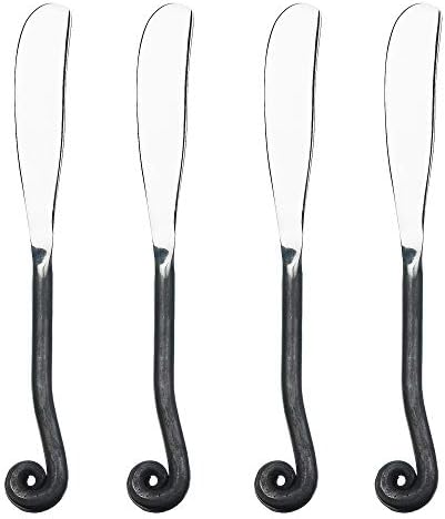  4-Piece Spreader Knife Set-Treble Clef Collection-Polished/Matte Cheese And Butter Spreading Knives
