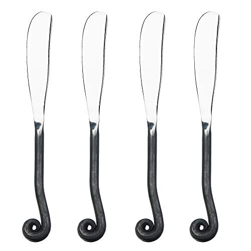  4-Piece Spreader Knife Set-Treble Clef Collection-Polished/Matte Cheese And Butter Spreading Knives