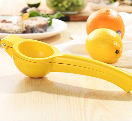  Manual Juicer Citrus Lemon Squeezer,Fruit Juicer Lime Press Metal,Professional Hand Juicer Kitchen Tool(yellow）