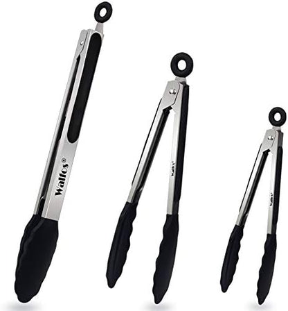  17 Inch Extra Long Grill Tongs, Ultimate Stainless Steel BBQ Tongs For Grilling, Cooking, BBQ/Barbecue, Buffet And Turning Food