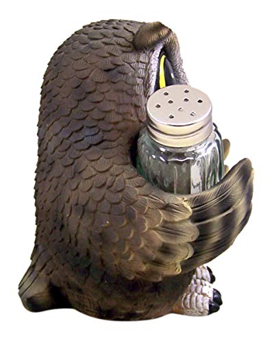  Ise Owl Cast Resin Salt And Pepper Shaker Holder, 6 Inch (Shakers Included)