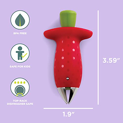  Chef'n Original Stem Gem Strawberry Huller, Red/Green -