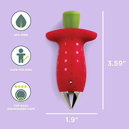  Chef'n Original Stem Gem Strawberry Huller, Red/Green -