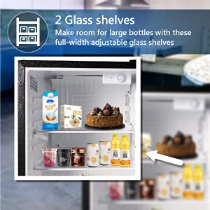  2.6 Cu.ft. Compact Refrigerator-Stainless, Reversible Door