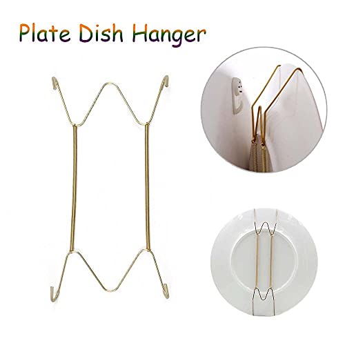  Plate Dish Hanger, Dismountable Decoration Crafts Dish Spring Holder, Fixed Art Wall Display Securing Clip Invisible Hook For Home Decor(8 Inch)