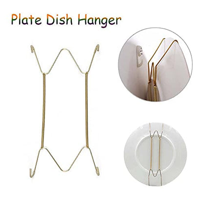 Plate Dish Hanger, Dismountable Decoration Crafts Dish Spring Holder, Fixed Art Wall Display Securing Clip Invisible Hook For Home Decor(8 Inch)