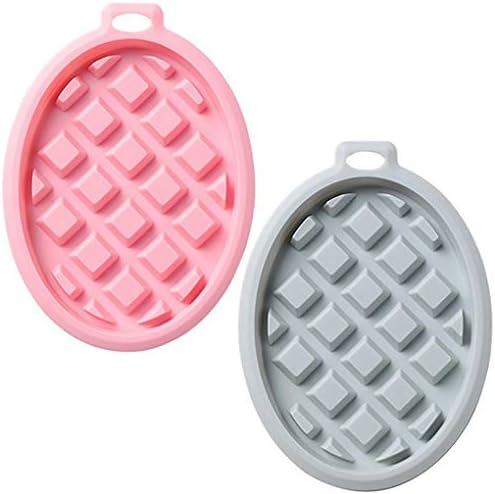  2-Pack Silicone Waffle Mold, Muffin Pans Molds, Waffle Maker Baking Tray Mold Bakeware For Waffle Cake Chocolate Craft Candy Soap Baking, Blue&Pink (Round: 3.8x3.8x0.4 Inch)