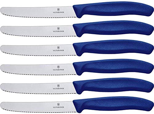Victorinox Swiss Classic Tomato And Table Set, 6 Pieces Paring Knife, Set Of 6, Blue