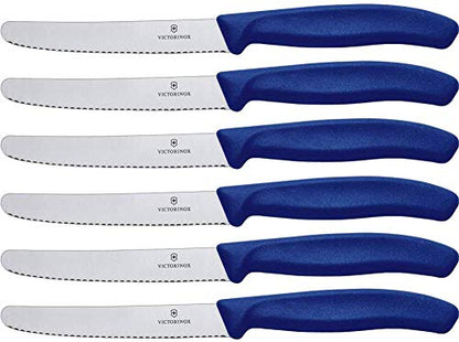 Victorinox Swiss Classic Tomato And Table Set, 6 Pieces Paring Knife, Set Of 6, Blue