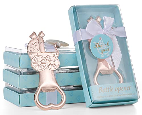  12 Pack Baby Shower Favors For Boy, Baby Shower Party Favors For Guest Bottle Openers Baby Shower Favors Gifts For Baby Party Decoration Souvenirs (Baby Carriage-Blue)