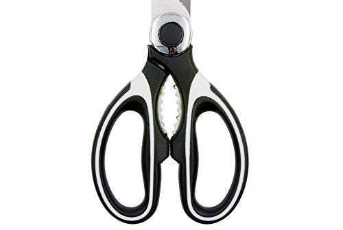  Kitchen Shears, Chef Scissors, Poultry Shears, Meat Shears, Kitchen Scissors With Premium Stainless Steel Blades & Sure-Grip Ergonomic Handles (White-Single)