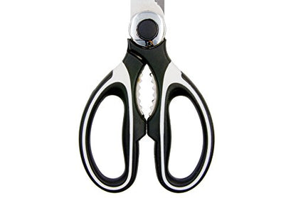  Kitchen Shears, Chef Scissors, Poultry Shears, Meat Shears, Kitchen Scissors With Premium Stainless Steel Blades & Sure-Grip Ergonomic Handles (White-Single)