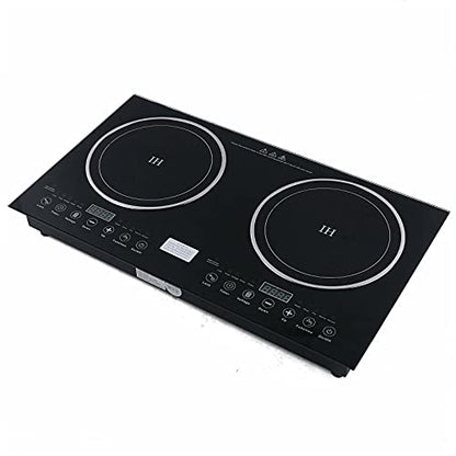  DNYSYSJ Double Induction Cooktop Two Burners Electric Digital Countertop 110V Portabale Touch Type Control Stove For Kitchen, Black