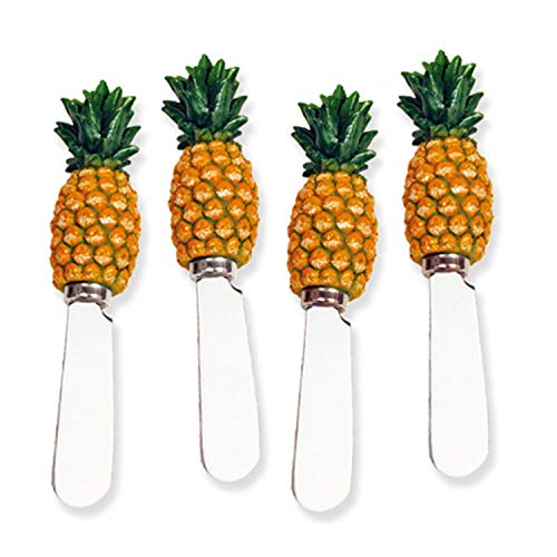  Pineapple Resin Spreader S/4, 5", Yellow