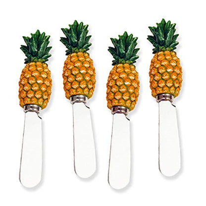  Pineapple Resin Spreader S/4, 5", Yellow