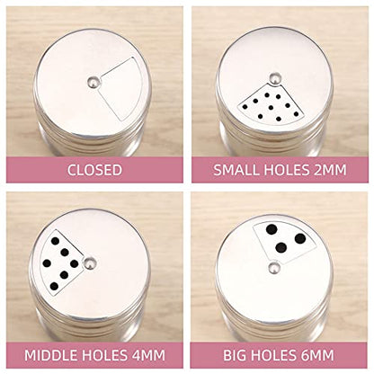  Steel Seasoning 2 Pack Seasoning Bottle With Stainless Steel Dredge Shaker Spice Shaker Cooking Kitchen Gadget Rotatable Cover