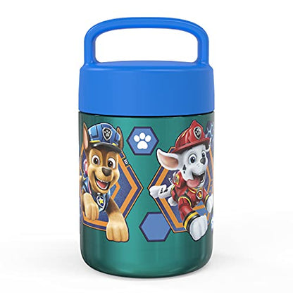  Kids' Vacuum Insulated Stainless Steel Food Jar With Carry Handle, Thermal Container For Travel Meals And Lunch On The Go, 12 Oz, PAW Patrol