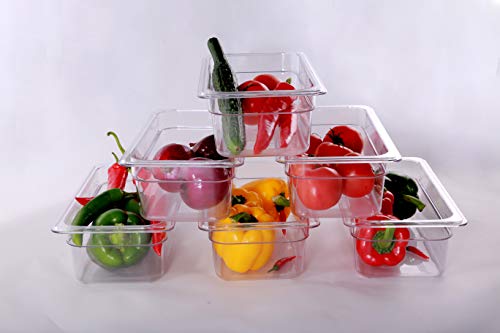  Akka 1/3 Size Polycarbonate Food Pans,2.5"Deep,Clear - Pack Of 6