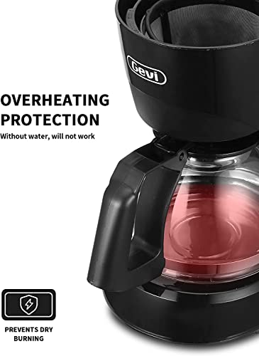  4 Cups Small Coffee Maker, Compact Coffee Machine With Reusable Filter, Warming Plate And Coffee Pot For Home And Office