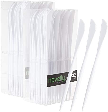  Novelty Modern Flatware, Cutlery, Disposable Plastic Salad Forks Luxury White 32 Count
