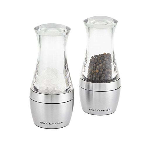 Cole & Mason 140 Mm Wishford Stemless Salt Mill, Stainless Steel, Silver, 6 X 6 X 13.5 Cm