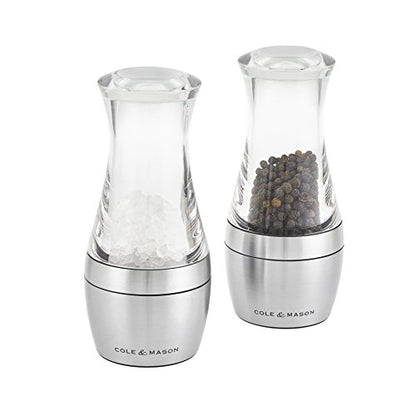 Cole & Mason 140 Mm Wishford Stemless Salt Mill, Stainless Steel, Silver, 6 X 6 X 13.5 Cm