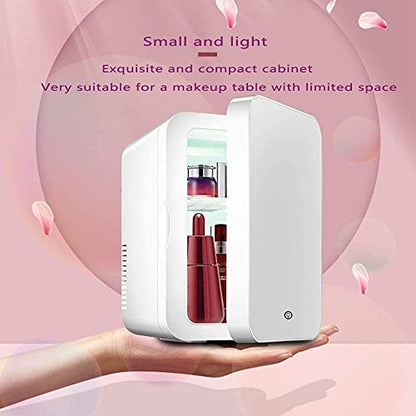  TONPOP Beauty Mini Fridge, 8L Compact Makeup Cosmetic Refrigerator With Glass Panel And LED Lighting For Cars Homes Offices Dorms