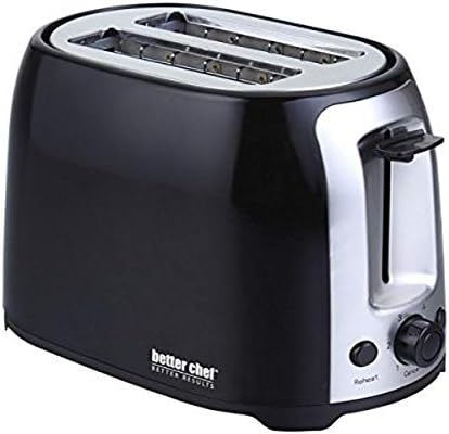  2-Slice Toaster | Wide-Slot | Cool Touch | Reheat & Defrost | Brushed Stainless Trim (Black)