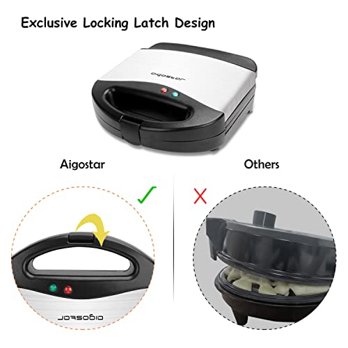  Waffle Maker, Non Stick Waffle Irons, Compact 2 Slice Waffle Makers For Breakfast, Snacks, PFOA Free, ETL Certificated, Black/Silver