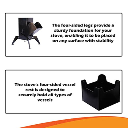  Wood Fire Rocket Stove Smokeless Camping And Outdoor Stove (MEDIUM)