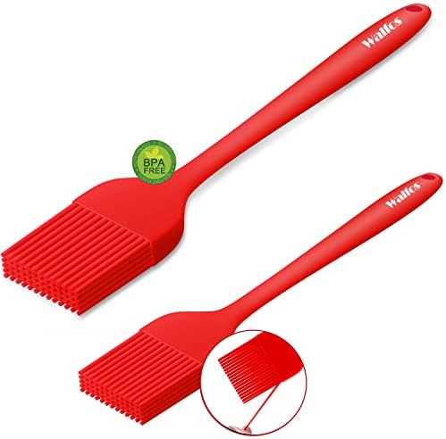  Silicone Basting Pastry Brush, Heat Resistant Pastry Brush Set, Strong Steel Core And One-Pieces Design, Perfect For BBQ Grill Baking Kitchen Cooking, BPA Free And Dishwasher Safe (2 Pcs)