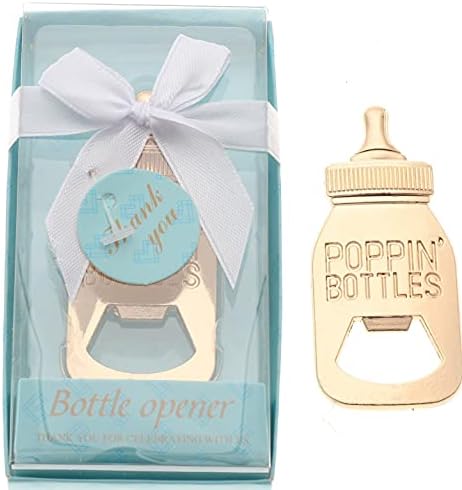  30 Pack Baby Shower And Gender Reveal Bottle Openers Party Favors Souvenirs For Guests With Gift Boxes For Boy And Girl Newborn (White - Baby Bottle, 30)