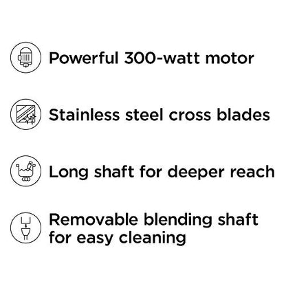 Immersion Stick Hand Blender With Stainless Steel Blades, Powerful Electric Ice Crushing 2-Speed Control Handheld Food Mixer, Purees, Smoothies, Shakes, Sauces & Soups, Sage