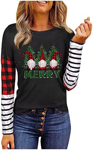  Crewneck Sweatshirts For Women Fall Plus Size Sweatshirts Long Sleeve Christmas Print Loose Tops Pullover Top Fall