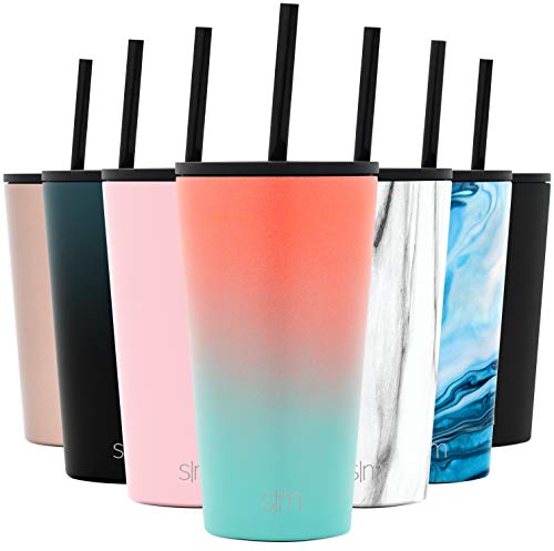  Classic Insulated Tumbler With Straw And Flip Lid Stainless Steel Water Bottle Iced Coffee Travel Mug Cup, 1 Count (Pack Of 1), Havana