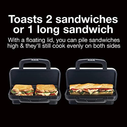  Deluxe Hot Sandwich Maker, Nonstick Plates, Stainless Steel (25415)