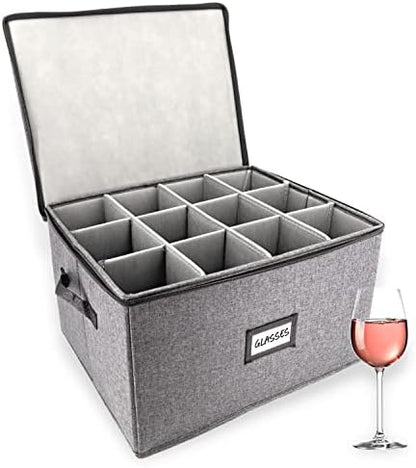  China Storage Containers | 8 Pc. ULTRA THICK HARDSHELL ALL SURFACES & COVER | China Storage Box With Handles | Stackable Storage For Plates, Platters, Mugs, Wine Glass & Flatwares