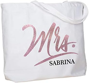  ELEGANTPARK Future The Mrs. EST. 2023 Personalized Bride Tote Wedding Bachelorette Bridal Shower Gifts Large Shoulder Bag Black With Champagne Glitter