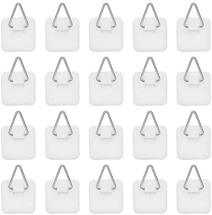  1.25 Inch Invisible Adhesive Plate Hanger Set Vertical Plate Holders For The Wall (20 Pack)