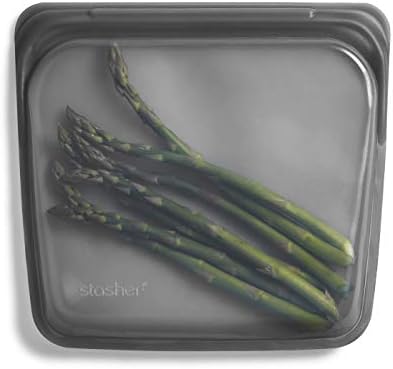  Silicone Reusable Storage Bag, Snack (Agave) | Food Meal Prep Storage Container | Lunch, Travel, Makeup, Gym Bag | Freezer, Oven, Microwave, Dishwasher Safe, Leakproof