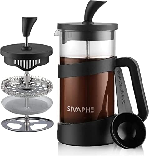  French Press 34oz Light-weight Durable High Borosilicate Carafe Maker 8 Cup Plastic Coffee Press Frothed
