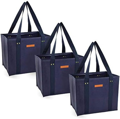  Gramercy Kitchen Reusable Grocery Bags, Reusable Shopping Bags, Tote Bags Bulk, Utility Tote, Bulk Tote Bags - Washable (Army Green, Set Of 4)